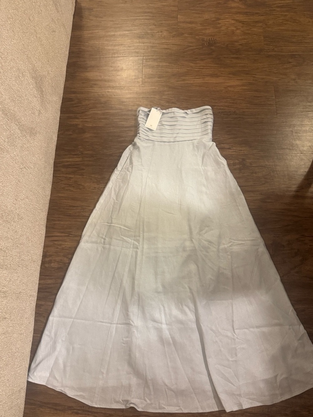 Caroline Constas Light Blue Strapless Maxi Dress NWT